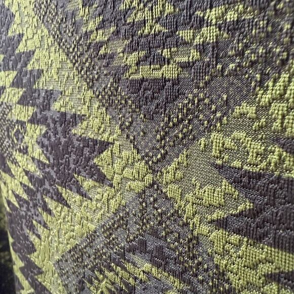 Attitudes by Renee Green Black Southwestern Blanket Print Stretchy 3/4 Sleeve Tu - Picture 5 of 7